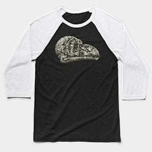 Owl Skull Triangles Baseball T-Shirt